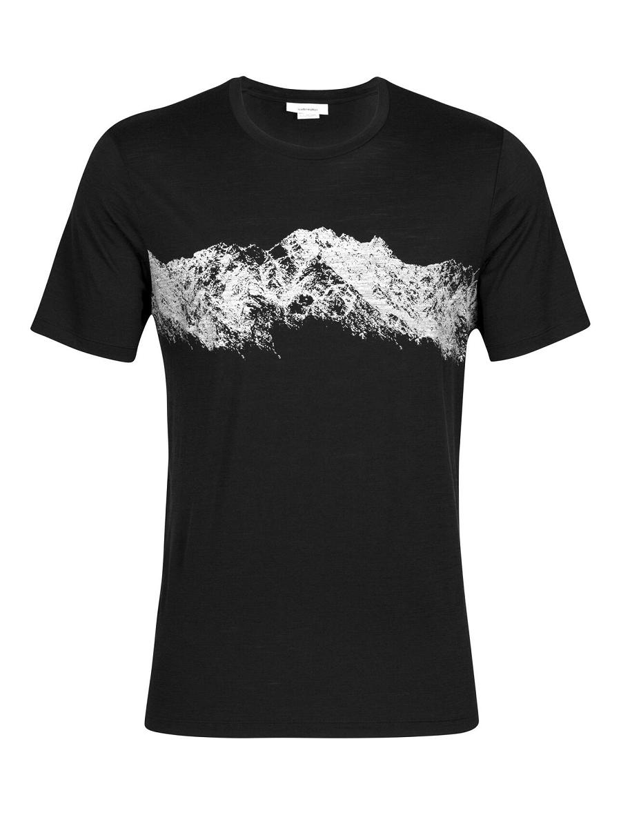 Black Icebreaker Merino Tech Lite II Short Sleeve Remarkable Range Men's T Shirts | AU 1208RVDW